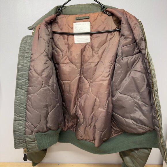 Vtg Military 90's US Navy Flight Jacket CWU-45 Fighter VFA-131Wildcats Hornet - Picture 3 of 10